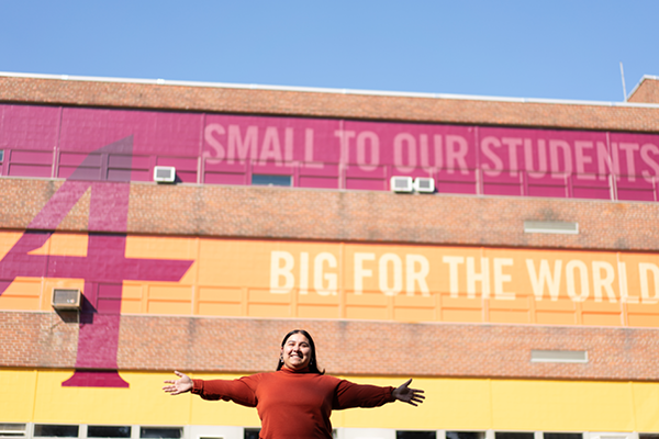 <strong>Anna Cox</strong> participates in a marketing shoot during her time as a student worker for Admissions. (Photo by Courtney Perry)